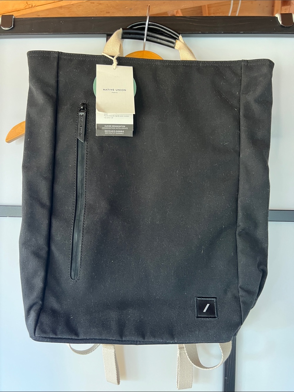 Native Union Black Canvas Tote-Backpack for Men